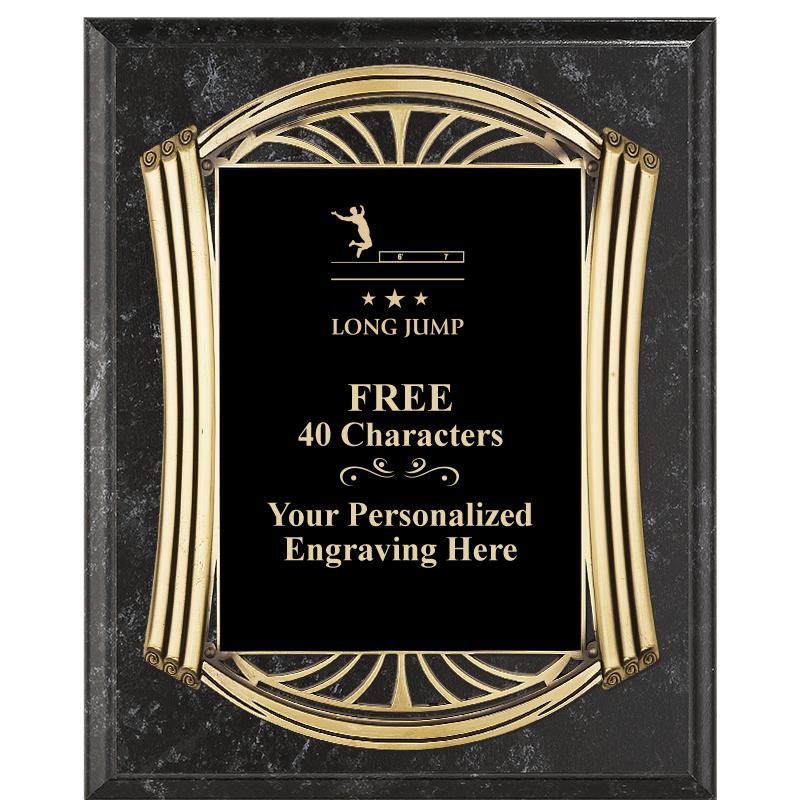 10.5X13 ROMAN BK MRBL W GLD PQ