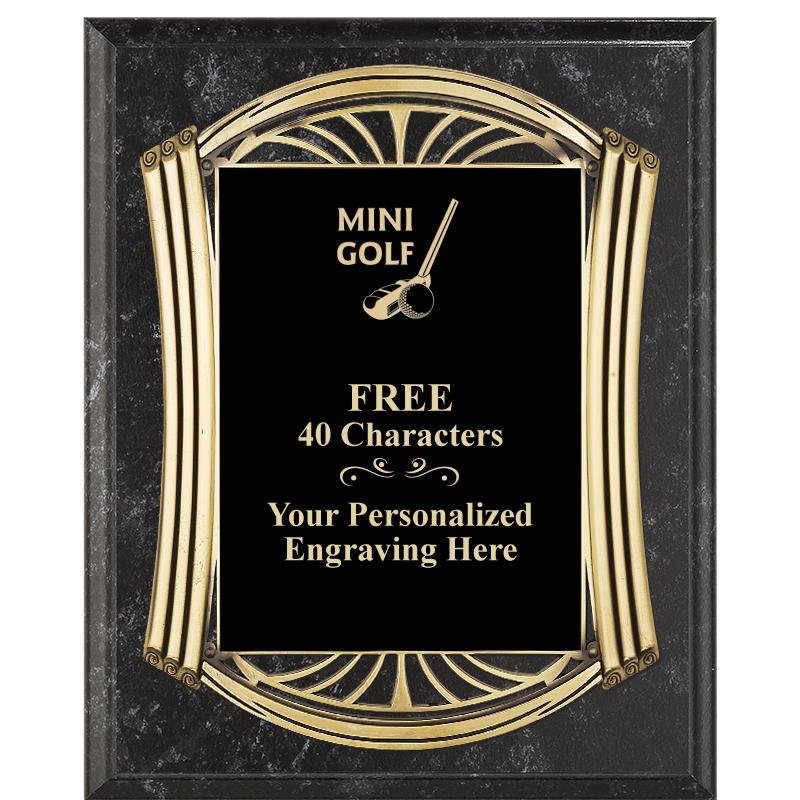 10.5X13 ROMAN BK MRBL W GLD PQ