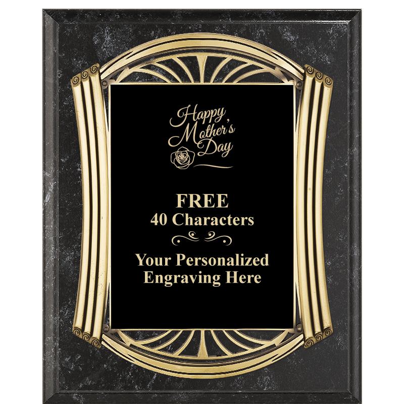 10.5X13 ROMAN BK MRBL W GLD PQ