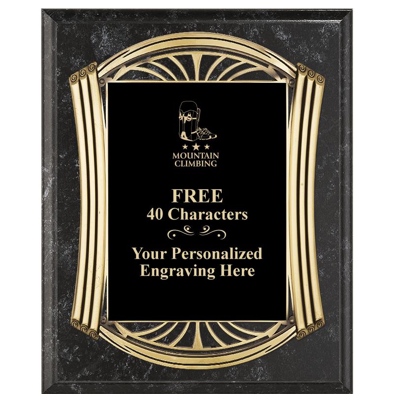 10.5X13 ROMAN BK MRBL W GLD PQ