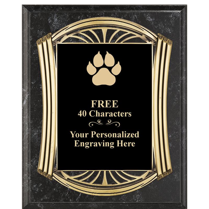 10.5X13 ROMAN BK MRBL W GLD PQ