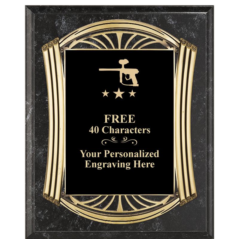 10.5X13 ROMAN BK MRBL W GLD PQ