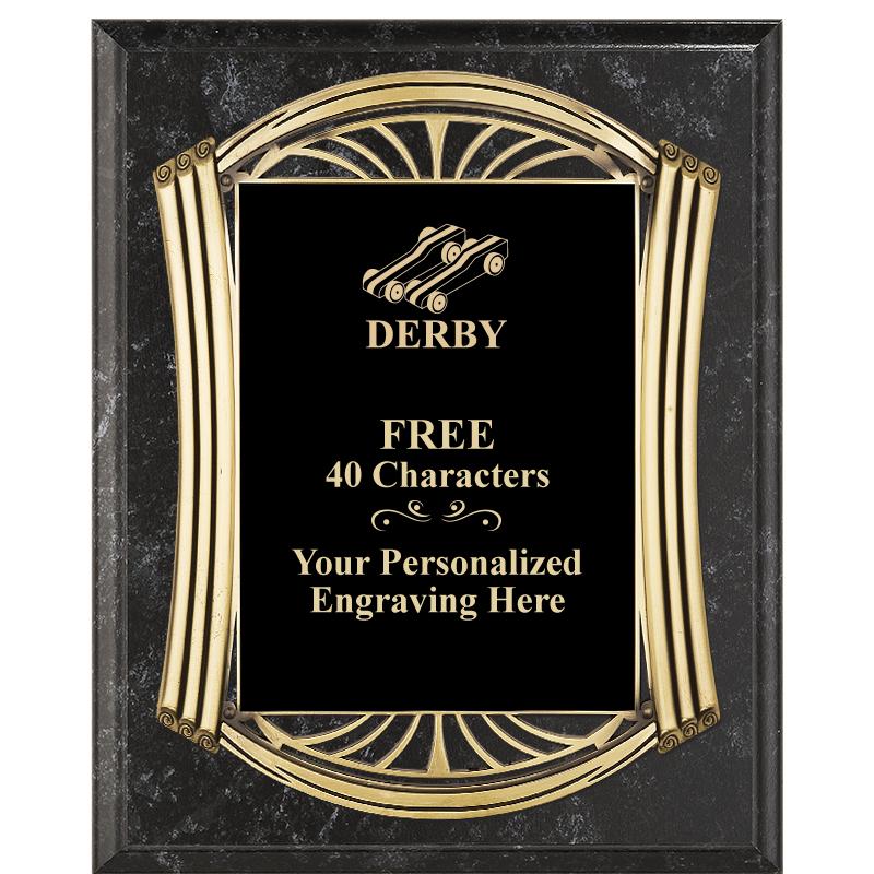 10.5X13 ROMAN BK MRBL W GLD PQ