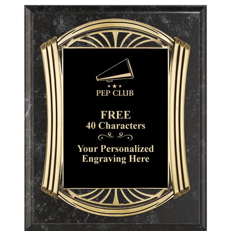 10.5X13 ROMAN BK MRBL W GLD PQ