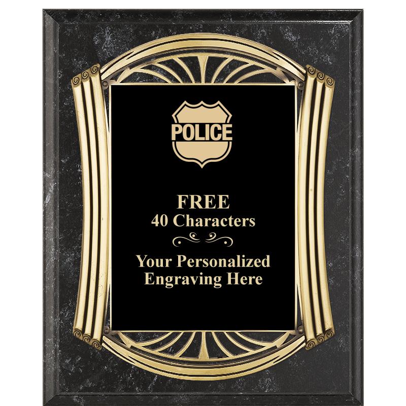 10.5X13 ROMAN BK MRBL W GLD PQ