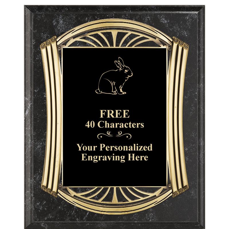 10.5X13 ROMAN BK MRBL W GLD PQ