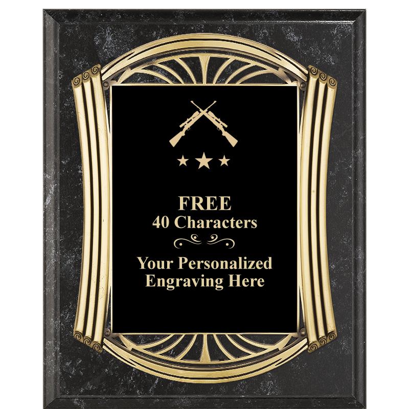 10.5X13 ROMAN BK MRBL W GLD PQ