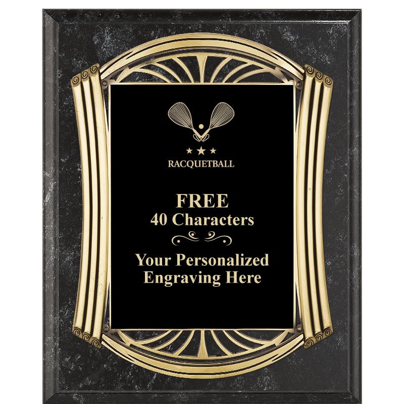 10.5X13 ROMAN BK MRBL W GLD PQ