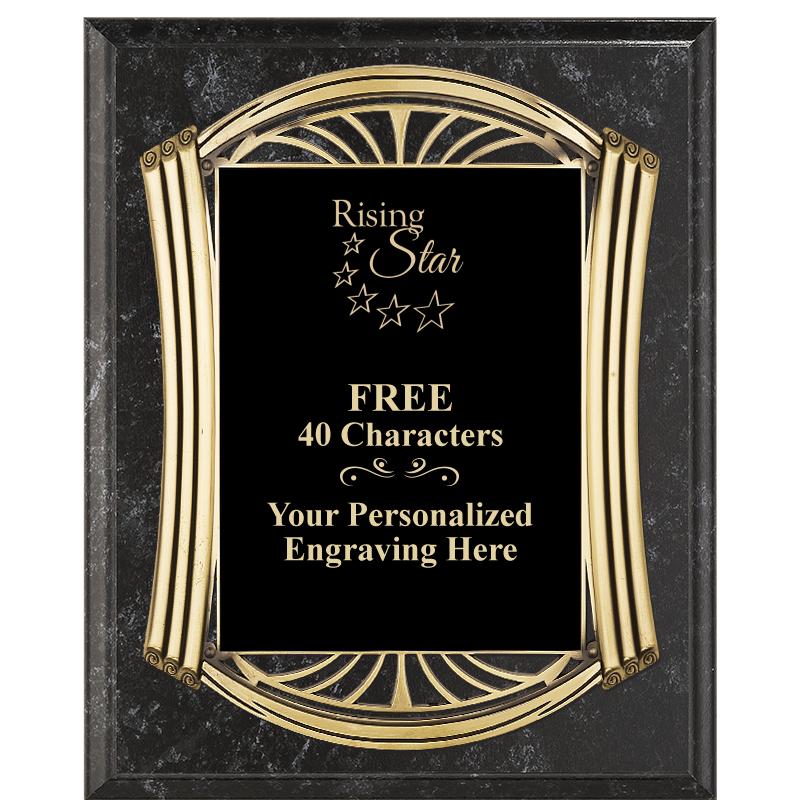 10.5X13 ROMAN BK MRBL W GLD PQ