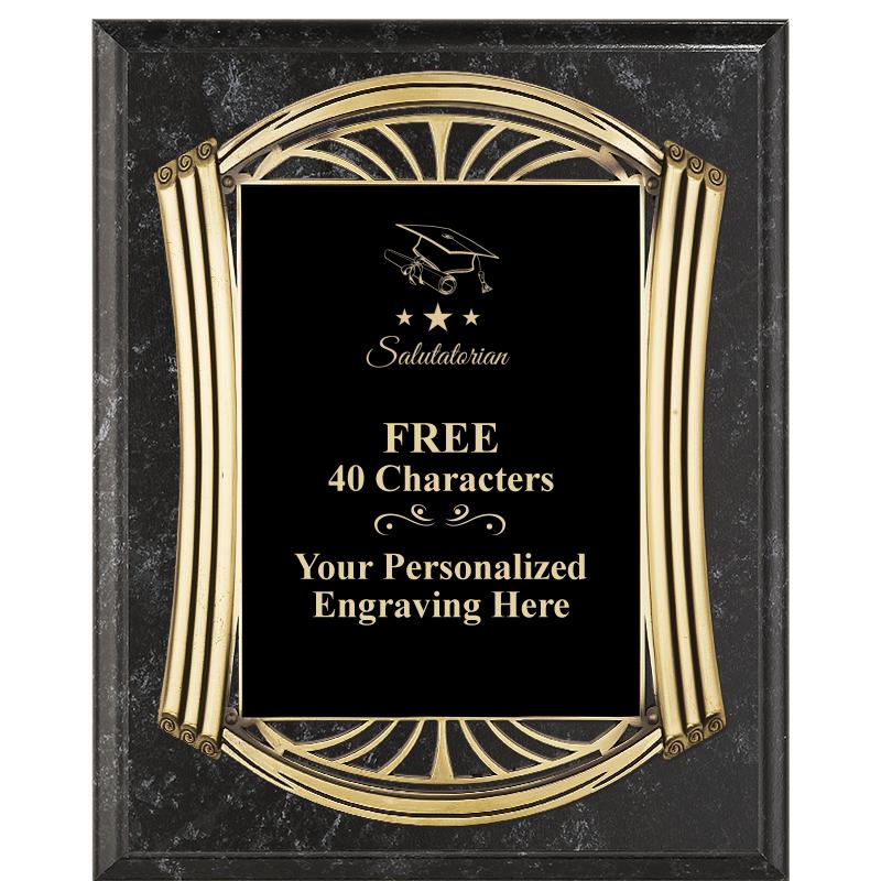 10.5X13 ROMAN BK MRBL W GLD PQ