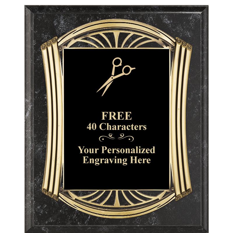 10.5X13 ROMAN BK MRBL W GLD PQ