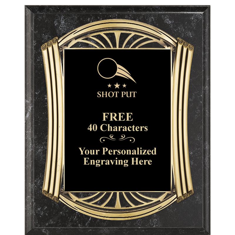 10.5X13 ROMAN BK MRBL W GLD PQ