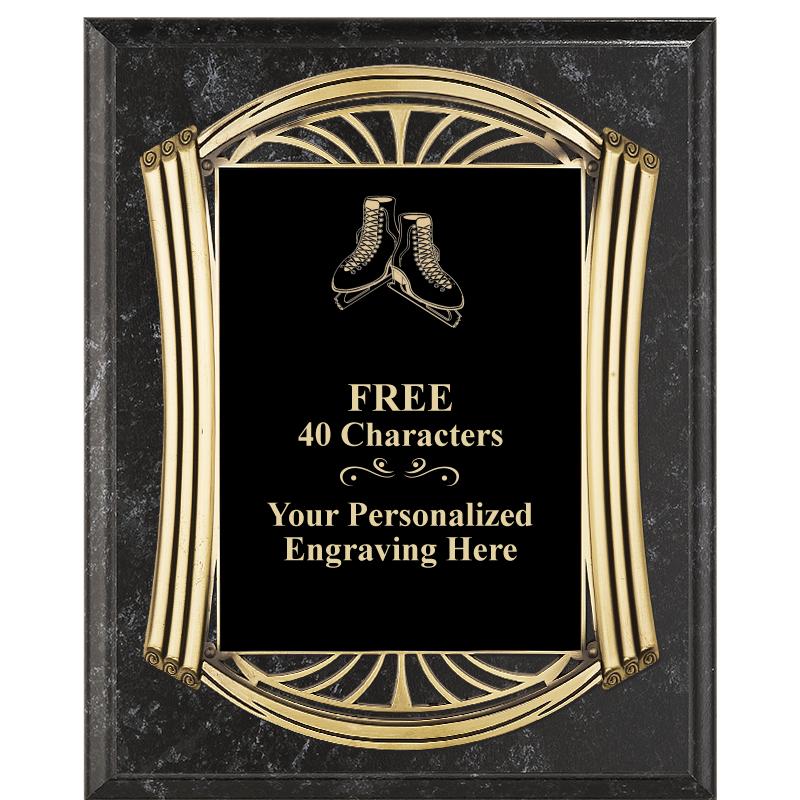 10.5X13 ROMAN BK MRBL W GLD PQ