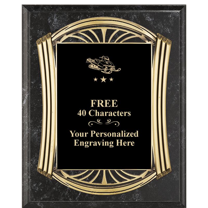 10.5X13 ROMAN BK MRBL W GLD PQ