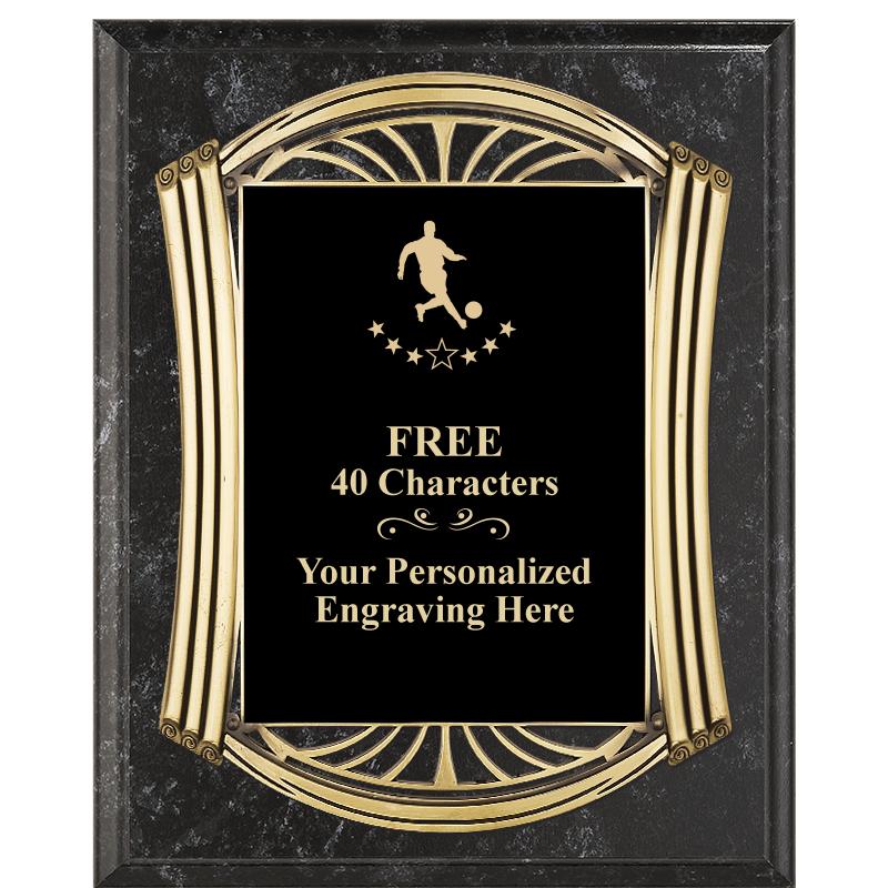 10.5X13 ROMAN BK MRBL W GLD PQ