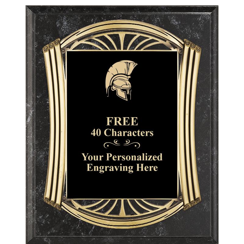 10.5X13 ROMAN BK MRBL W GLD PQ