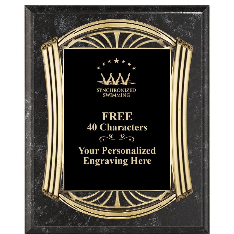 10.5X13 ROMAN BK MRBL W GLD PQ