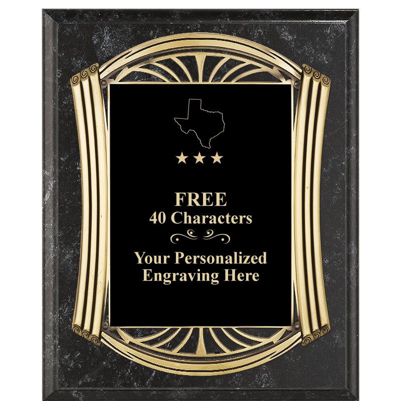 10.5X13 ROMAN BK MRBL W GLD PQ