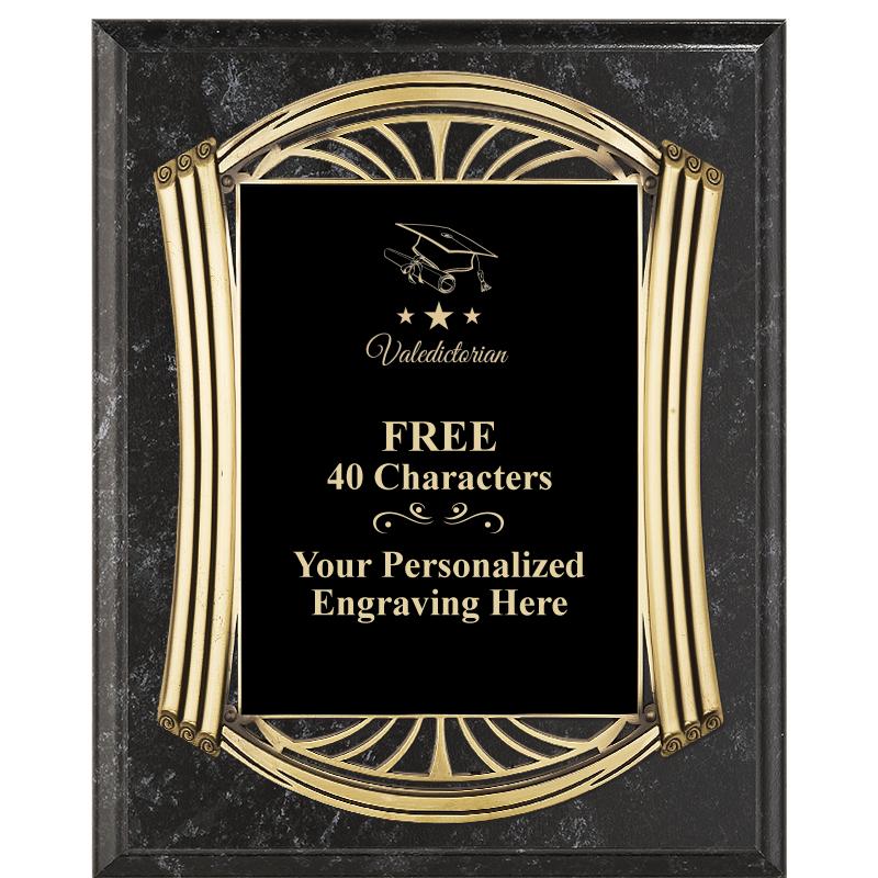 10.5X13 ROMAN BK MRBL W GLD PQ