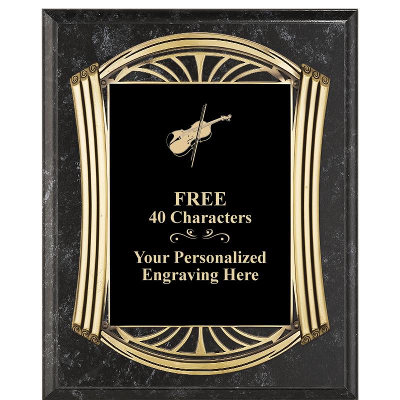 10.5X13 ROMAN BK MRBL W GLD PQ