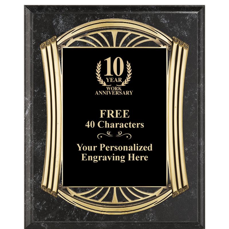 10.5X13 ROMAN BK MRBL W GLD PQ