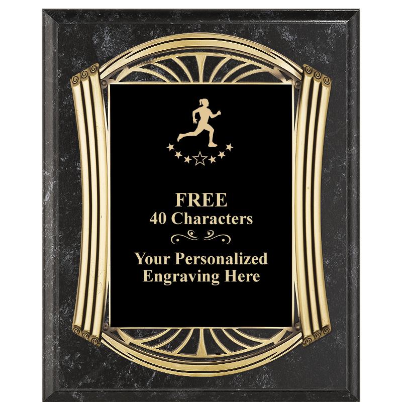 10.5X13 ROMAN BK MRBL W GLD PQ