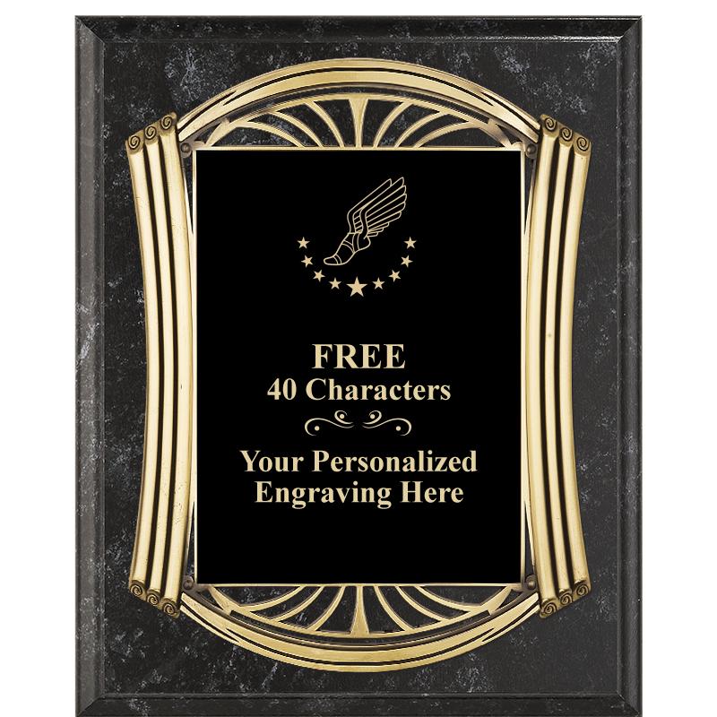 10.5X13 ROMAN BK MRBL W GLD PQ