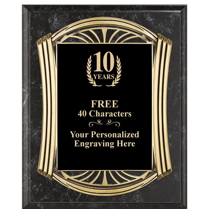 10.5X13 ROMAN BK MRBL W GLD PQ