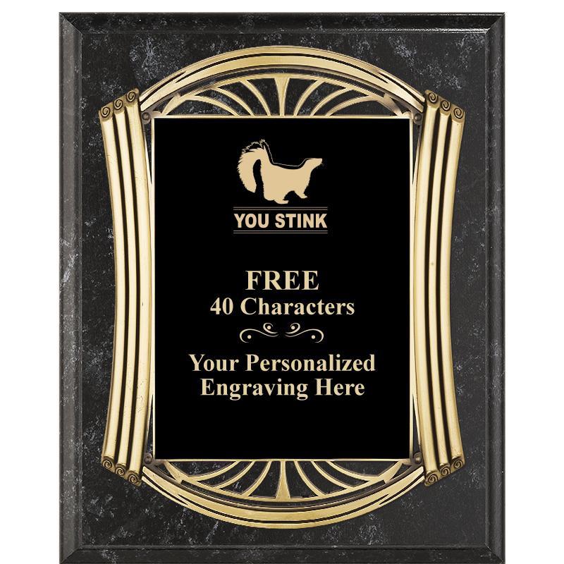 10.5X13 ROMAN BK MRBL W GLD PQ