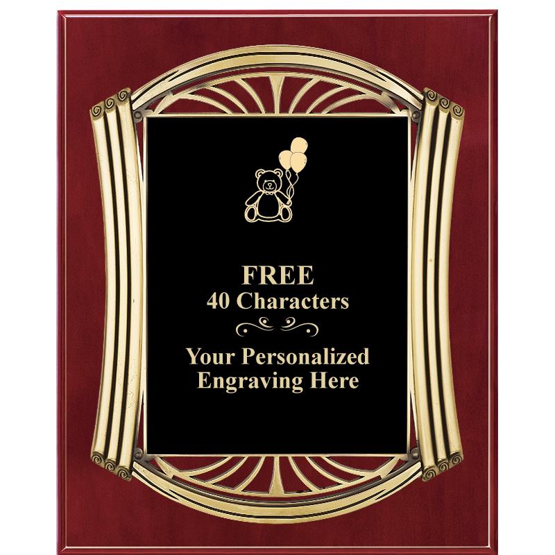 10.5X13 ROMAN CHERRY W GLD PLQ