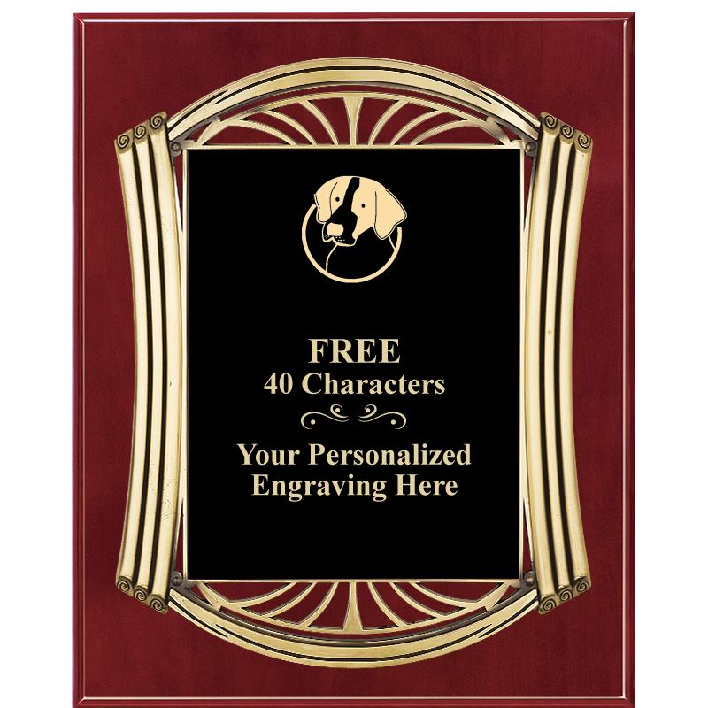 10.5X13 ROMAN CHERRY W GLD PLQ