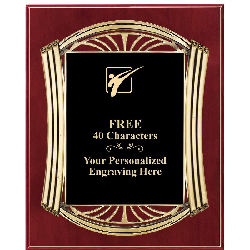 10.5X13 ROMAN CHERRY W GLD PLQ