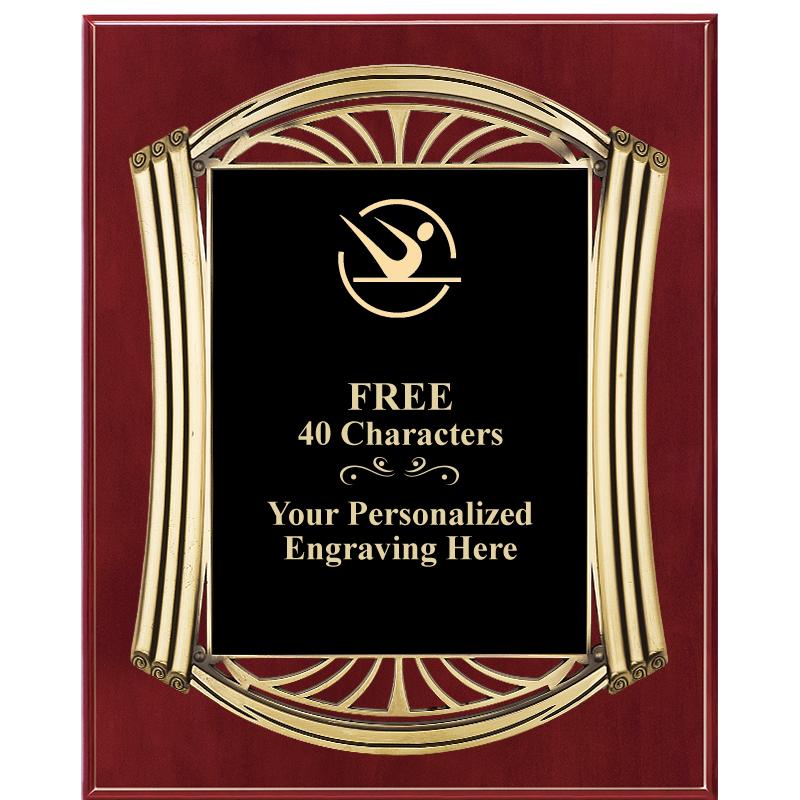 10.5X13 ROMAN CHERRY W GLD PLQ