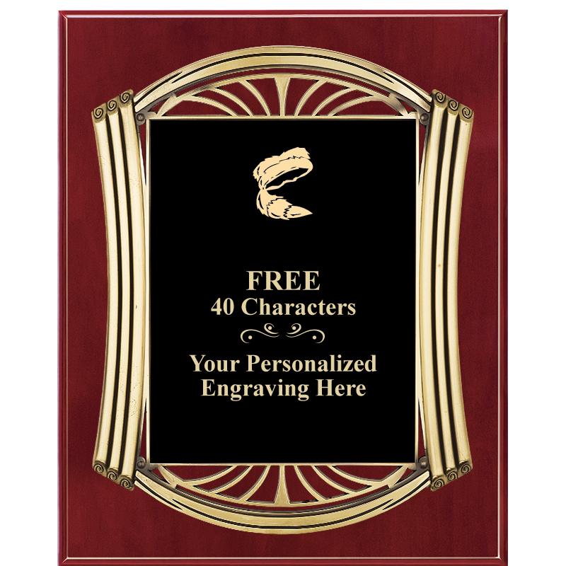 10.5X13 ROMAN CHERRY W GLD PLQ