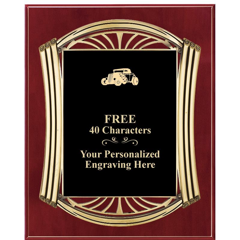 10.5X13 ROMAN CHERRY W GLD PLQ