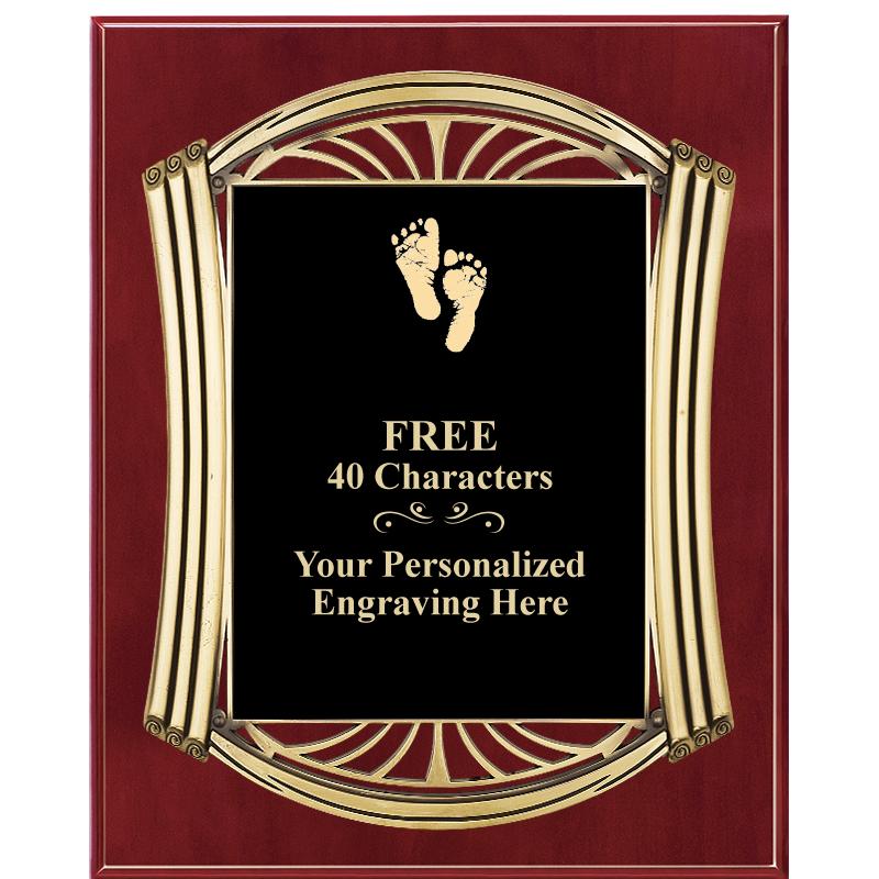 10.5X13 ROMAN CHERRY W GLD PLQ