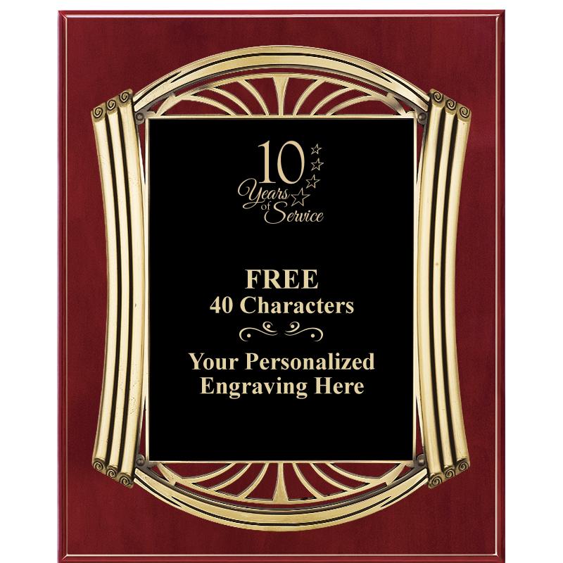 10.5X13 ROMAN CHERRY W GLD PLQ