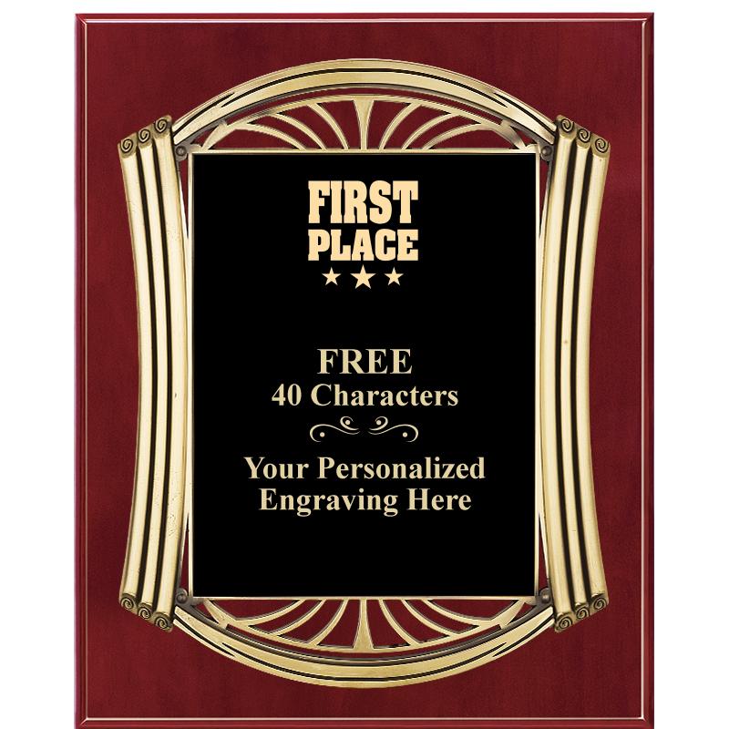 10.5X13 ROMAN CHERRY W GLD PLQ