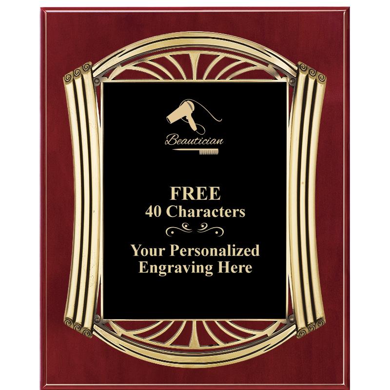 10.5X13 ROMAN CHERRY W GLD PLQ