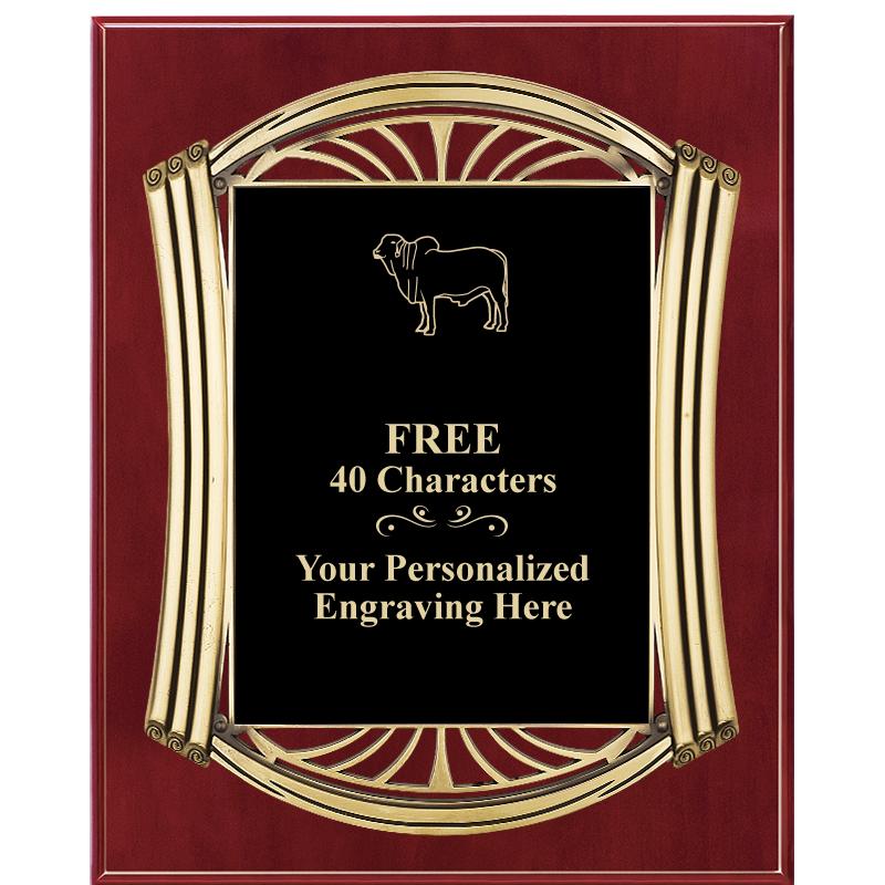 10.5X13 ROMAN CHERRY W GLD PLQ