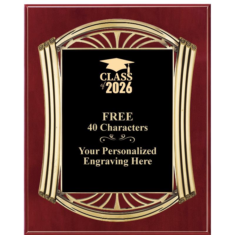 10.5X13 ROMAN CHERRY W GLD PLQ