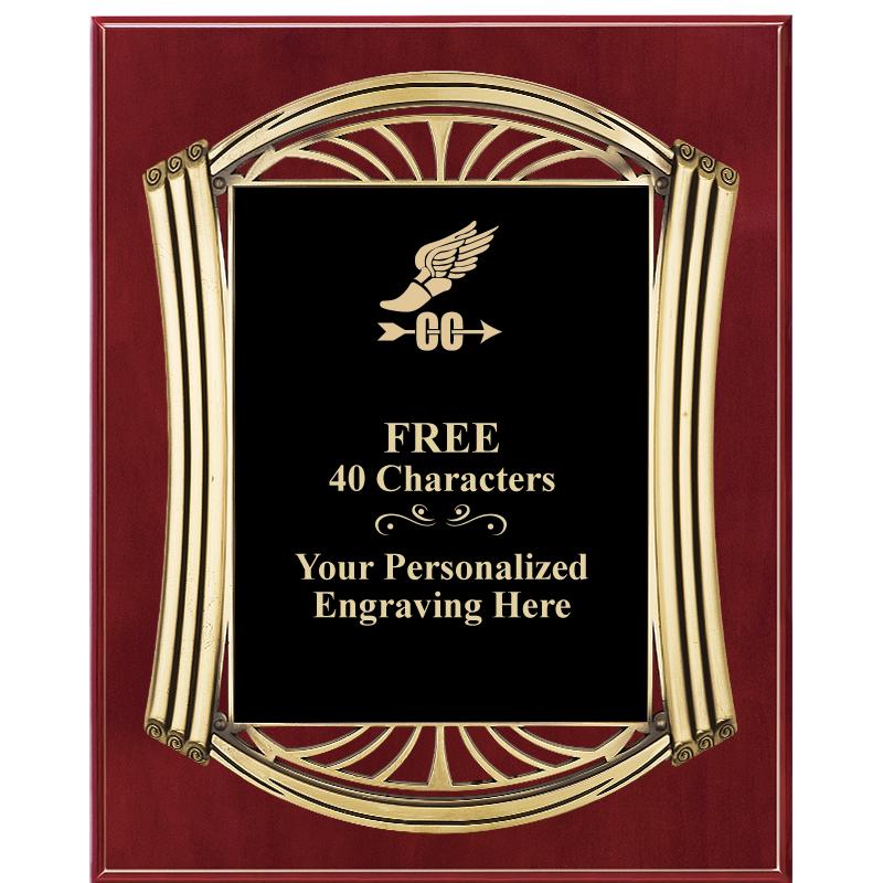 10.5X13 ROMAN CHERRY W GLD PLQ