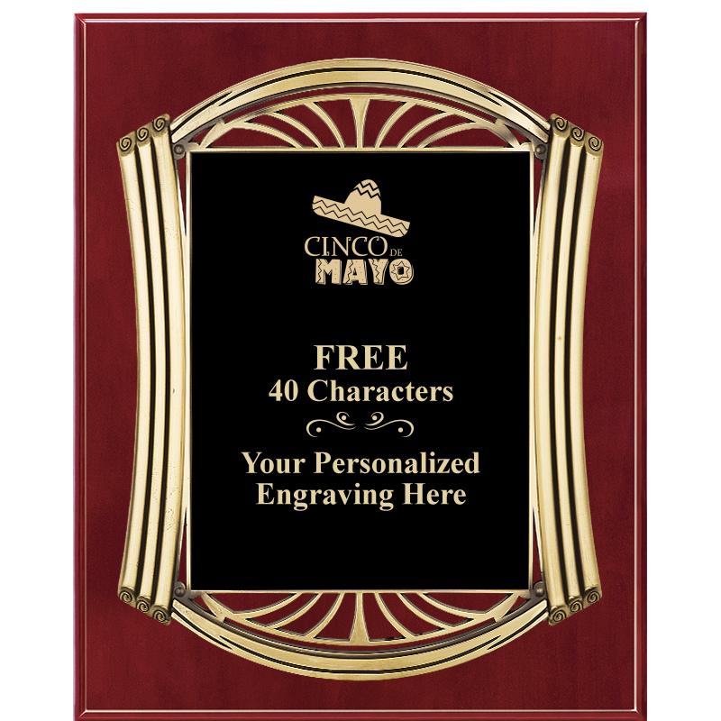 10.5X13 ROMAN CHERRY W GLD PLQ