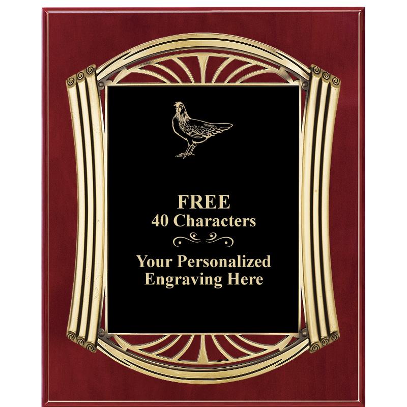 10.5X13 ROMAN CHERRY W GLD PLQ