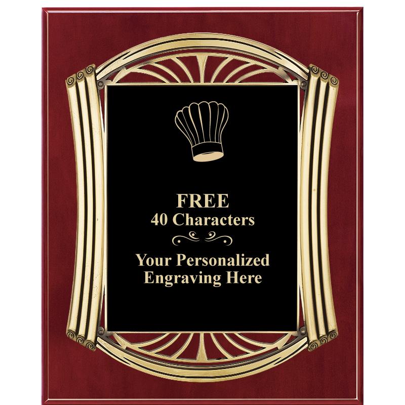 10.5X13 ROMAN CHERRY W GLD PLQ