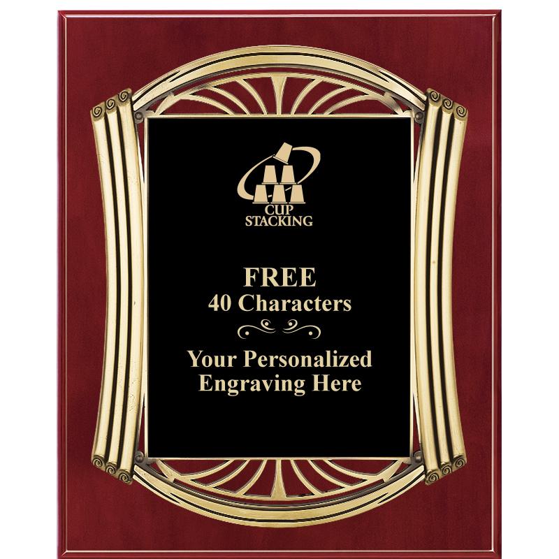 10.5X13 ROMAN CHERRY W GLD PLQ