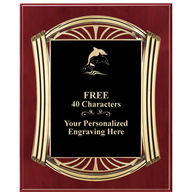 10.5X13 ROMAN CHERRY W GLD PLQ