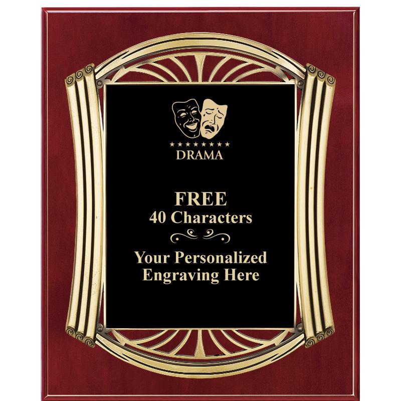 10.5X13 ROMAN CHERRY W GLD PLQ