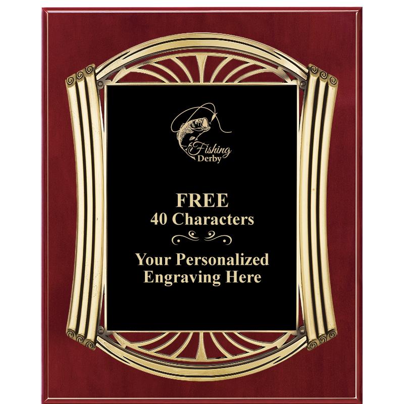 10.5X13 ROMAN CHERRY W GLD PLQ