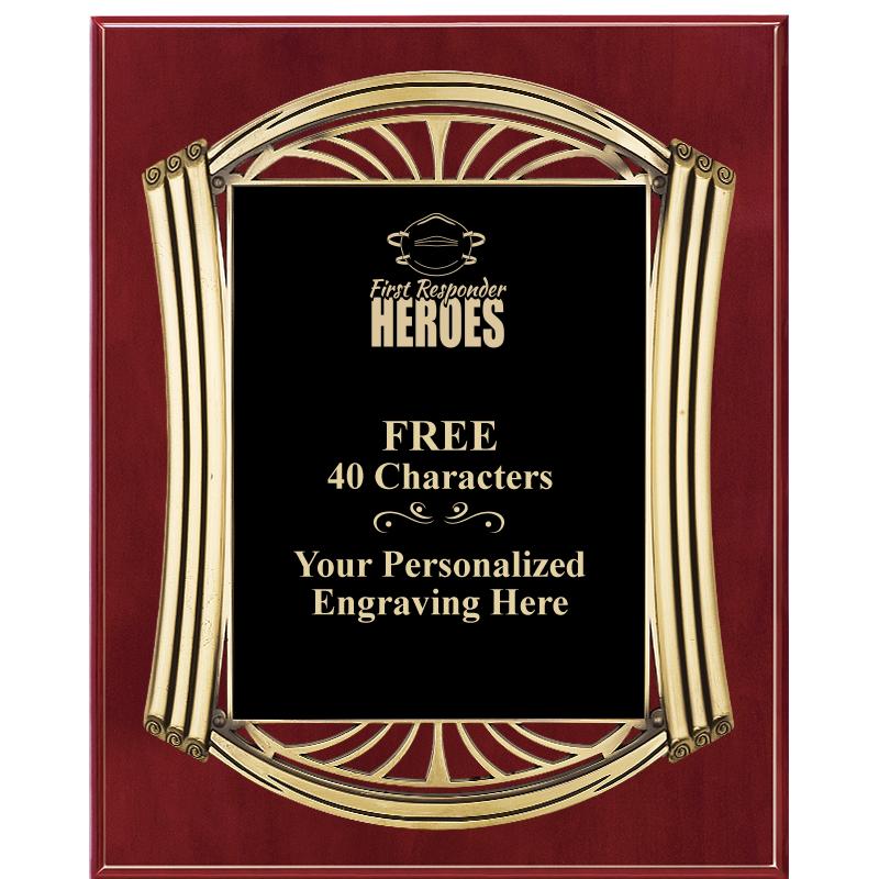 10.5X13 ROMAN CHERRY W GLD PLQ